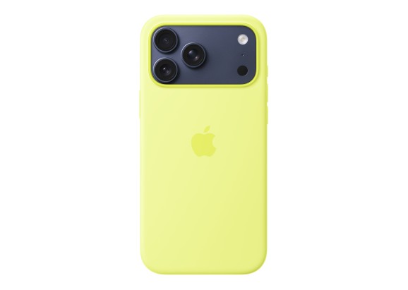 Чехол для iPhone 17 Pro Max Silicone MagSafe неоново-желтый