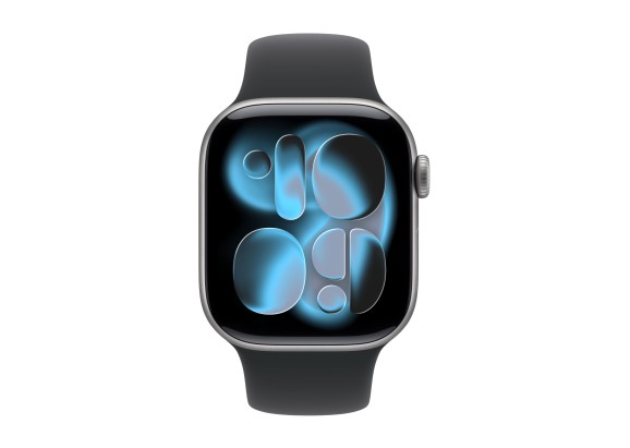 Apple Watch Series 11 42mm Space Grey Aluminium Black Sport Band S/M