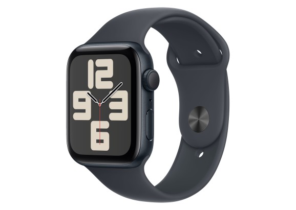 Apple Watch SE 2024 40mm Midnight Aluminium Case, Sport Band (Midnight) S/M