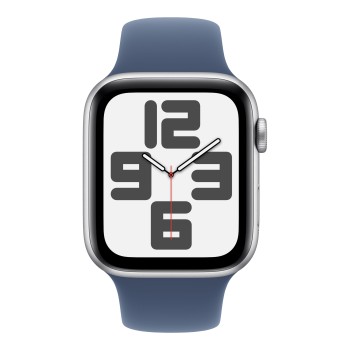 Apple Watch SE 2024 40mm Silver Aluminium Case, Sport Band (Denim) S/M