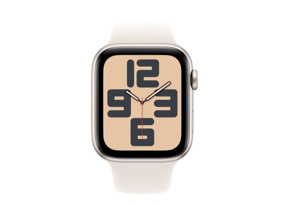 Apple Watch SE 2024 40mm Starlight Aluminium Case, Sport Band (Starlight) S/M