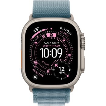 Apple Watch Ultra 3 49mm Natural Titanium Light Blue Alpine Loop M